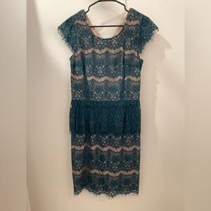 Anthropologie Maeve Teal Lace Dress